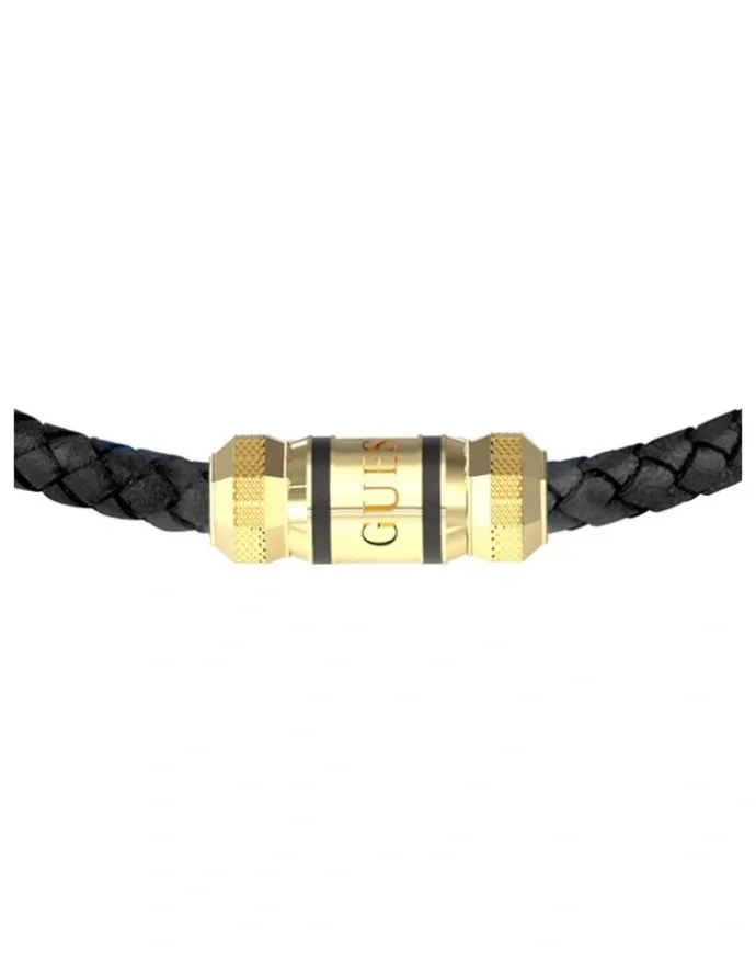 Guess Exagon Leather Bracelet in Gold
