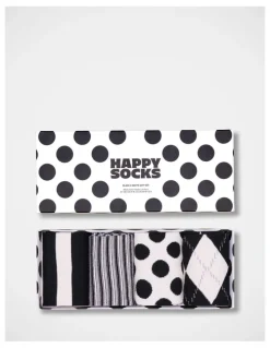 Happy Socks Gift Set Socks 4 Pack in Black And White