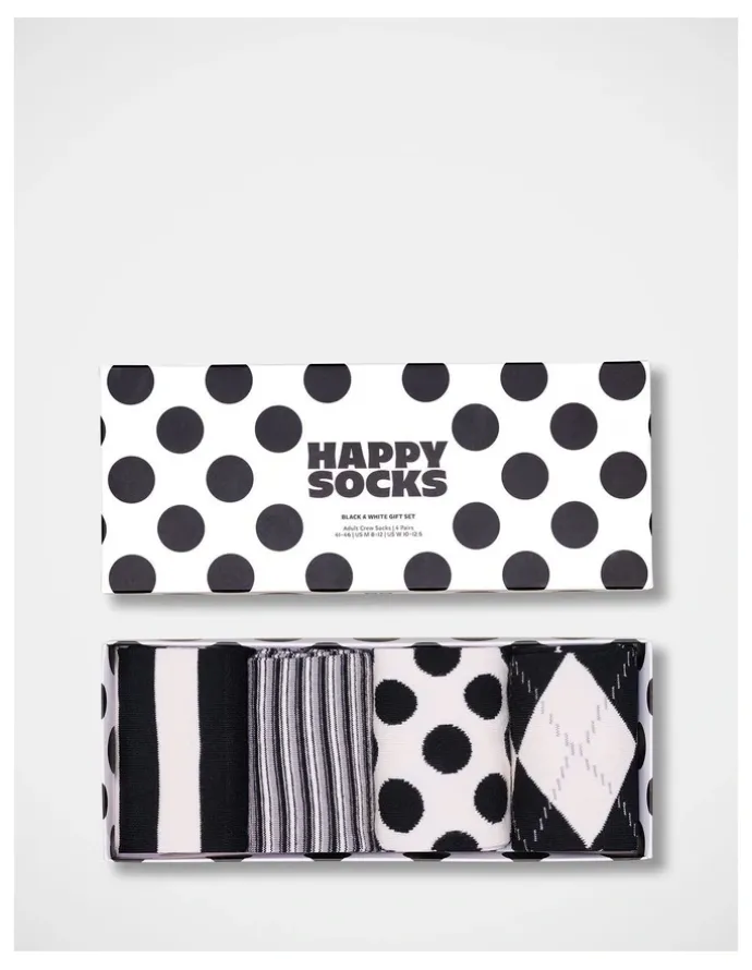 Happy Socks Gift Set Socks 4 Pack in Black And White