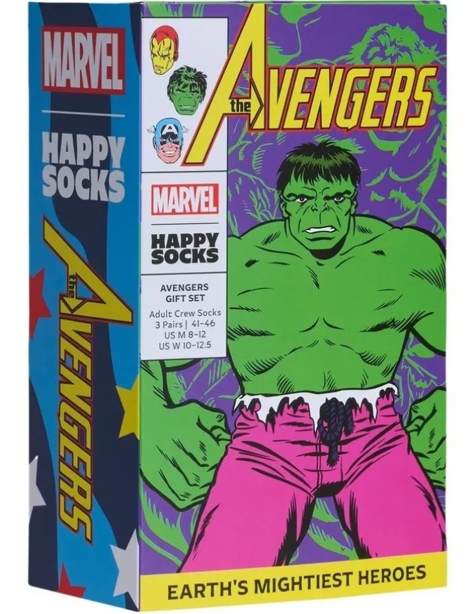 Happy Socks Marvel Avengers 3Pk Sock Gift Set In Green
