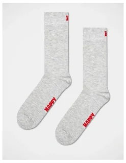 Happy Socks Solid Socks in Grey, Orange, and Blue 3-Pack