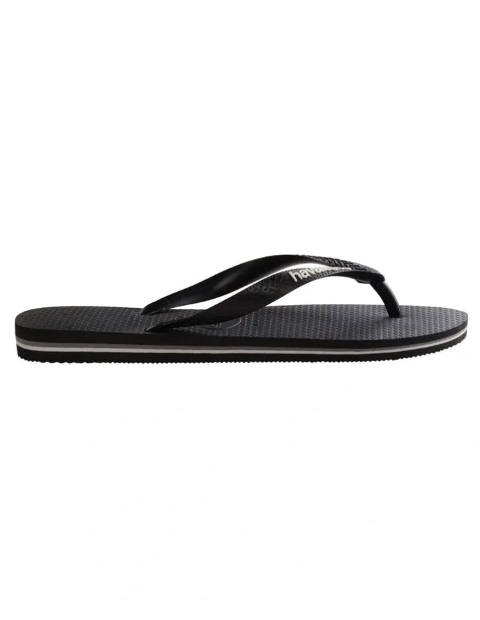 Havaianas Rubber Logo Thongs in Black