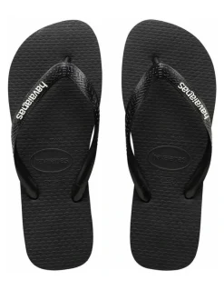 Havaianas Rubber Logo Thongs in Black
