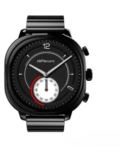 HiFuture AIX Amoled Stainless Steel Smart Watch in Caviar Black