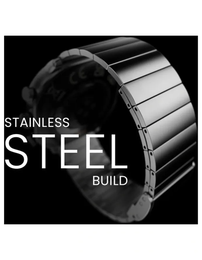 HiFuture AIX Amoled Stainless Steel Smart Watch in Caviar Black