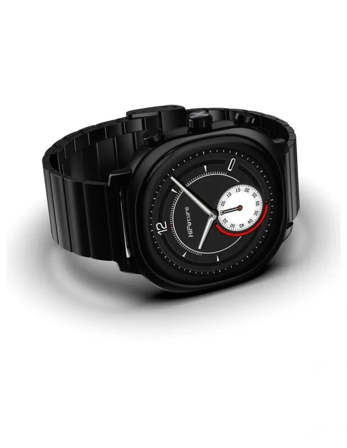 HiFuture AIX Amoled Stainless Steel Smart Watch in Caviar Black