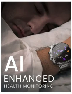HiFuture AIX Amoled Stainless Steel Smart Watch in Caviar Black