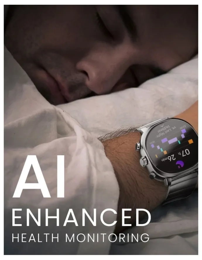 HiFuture AIX Amoled Stainless Steel Smart Watch in Caviar Black