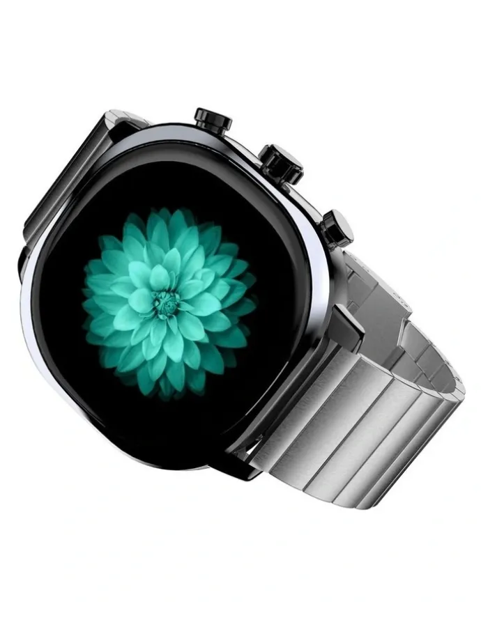 HiFuture AIX Amoled Stainless Steel Smart Watch in Titanium Silver