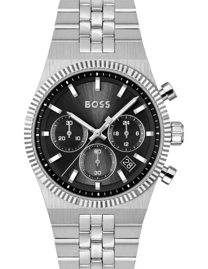 Hugo Boss Candor Prime Stainless Steel Dial Watch in Black