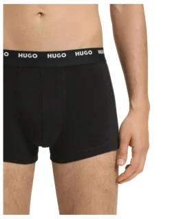 Hugo Cotton Stretch Trunks 5 Pack in Black