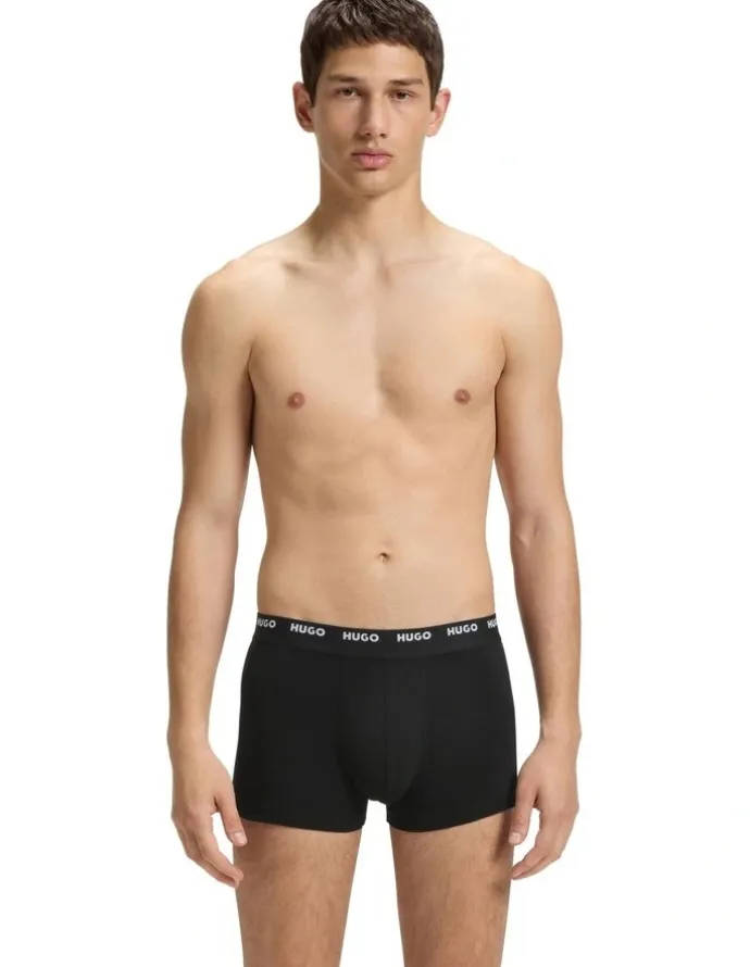 Hugo Cotton Stretch Trunks 5 Pack in Black