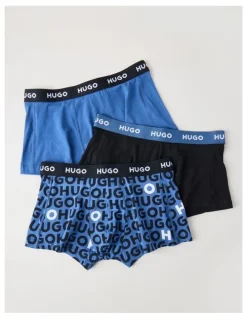 Hugo Triplet Cotton Stretch Trunks 3 Pack in Multi