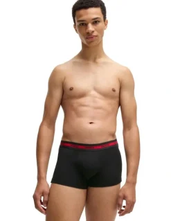 Hugo Triplet Planet Cotton Stretch Trunks 3 Pack in Black