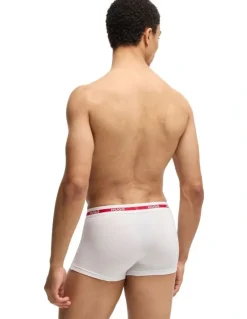 Hugo Triplet Planet Cotton Stretch Trunks 3 Pack in White