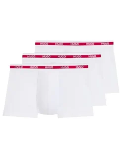 Hugo Triplet Planet Cotton Stretch Trunks 3 Pack in White
