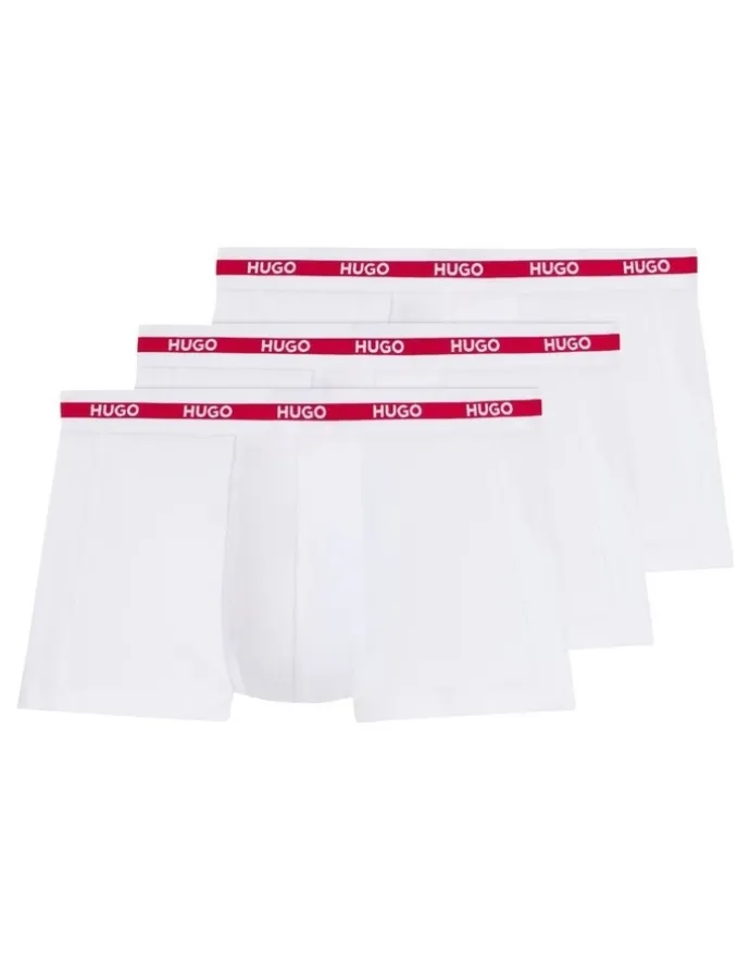 Hugo Triplet Planet Cotton Stretch Trunks 3 Pack in White