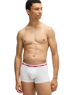 Hugo Triplet Planet Cotton Stretch Trunks 3 Pack in White