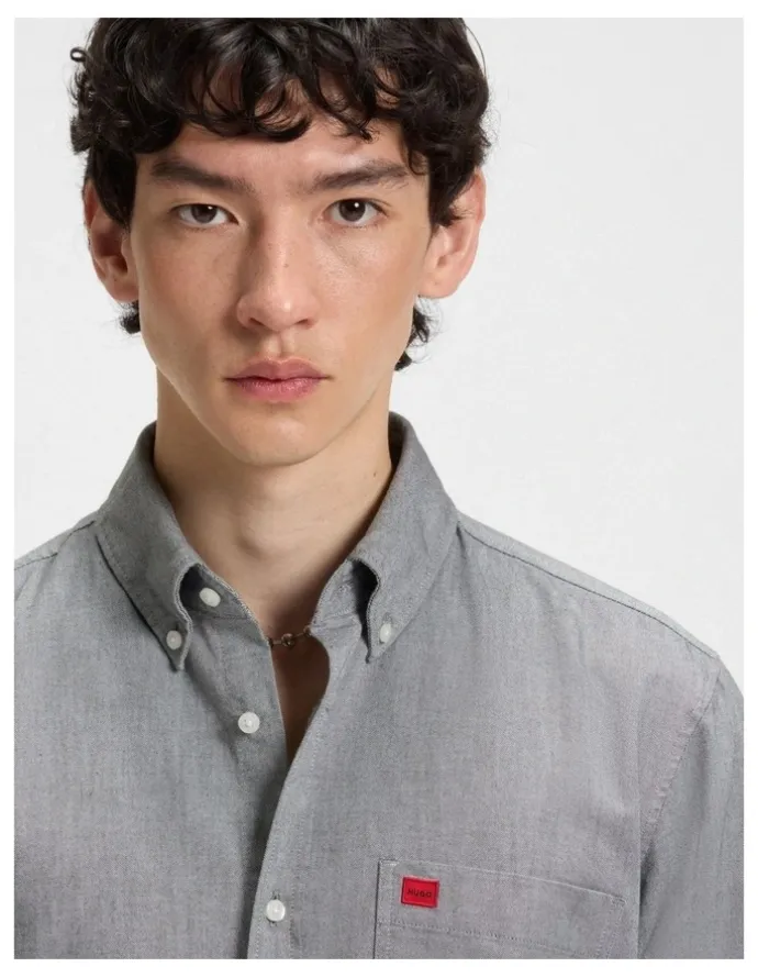Hugo Evito Long Sleeve Shirt in Dark Green