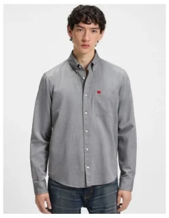 Hugo Evito Long Sleeve Shirt in Dark Green