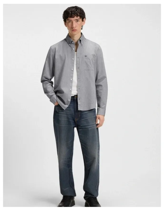 Hugo Evito Long Sleeve Shirt in Dark Green