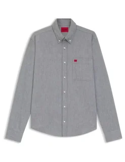Hugo Evito Long Sleeve Shirt in Dark Green