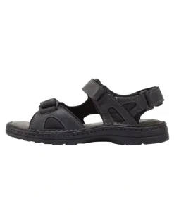 Hush Puppies Simmer Leather Sandal in Black