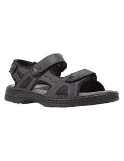 Hush Puppies Simmer Leather Sandal in Black