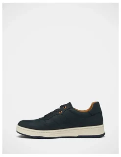 Hush Puppies Swing Leather Sneaker in Navy Wild