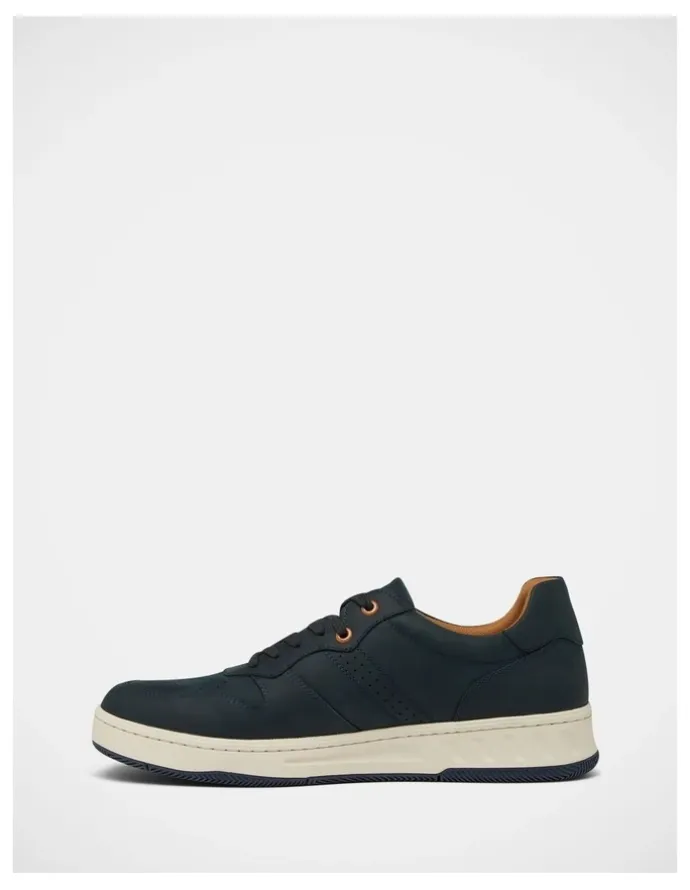 Hush Puppies Swing Leather Sneaker in Navy Wild