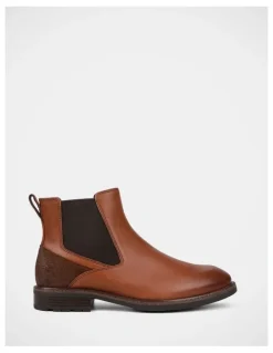 Hush Puppies League Boots in Cognac