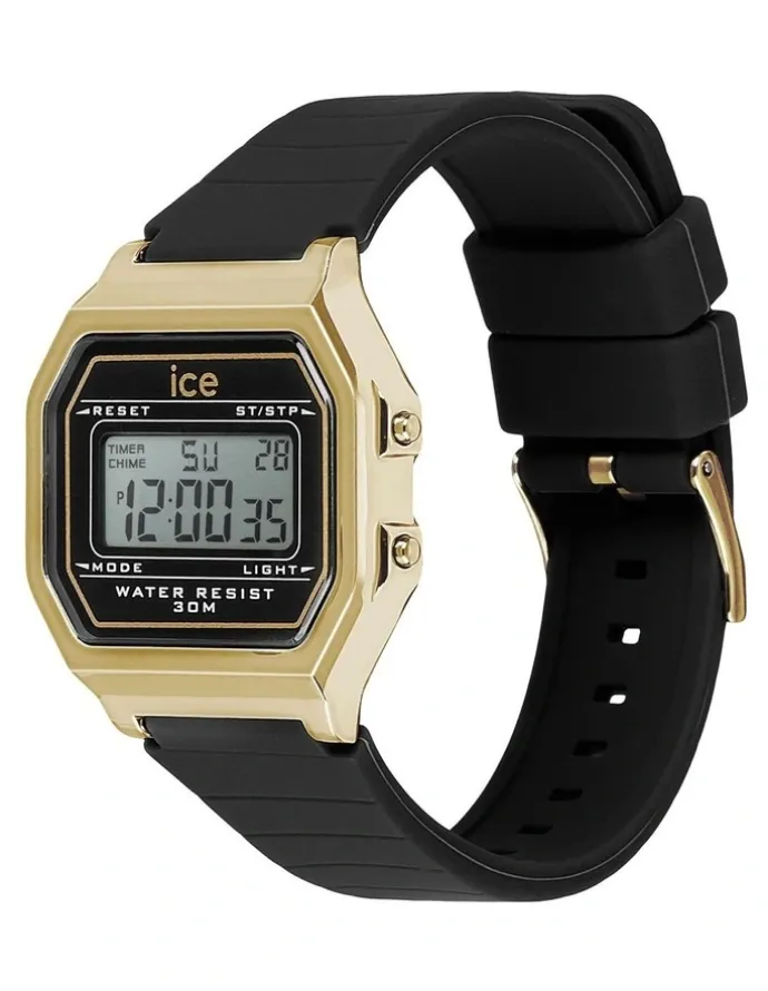 ICE-Watch Digit Retro Watch in Black Gold