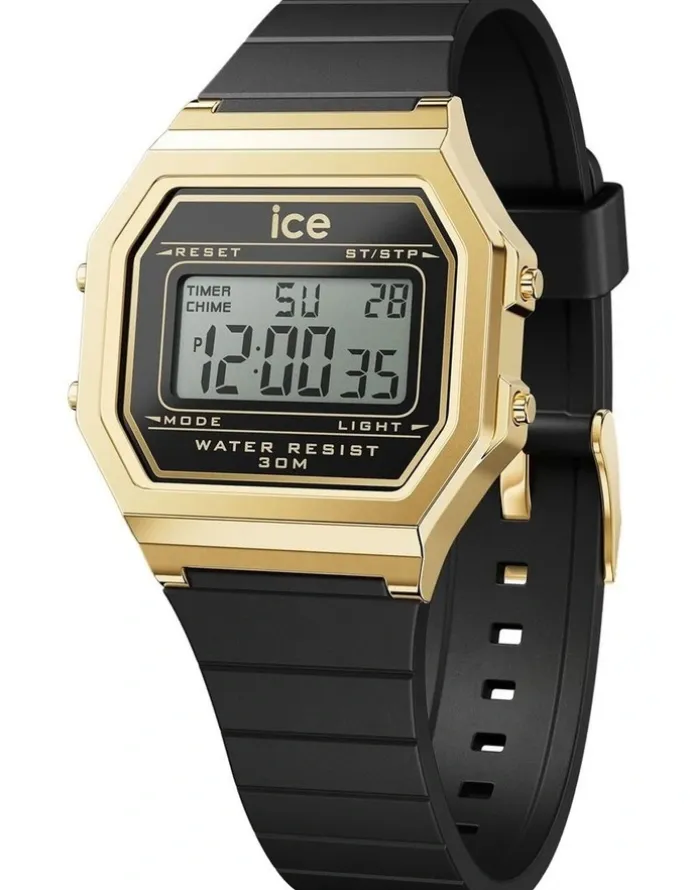 ICE-Watch Digit Retro Watch in Black Gold