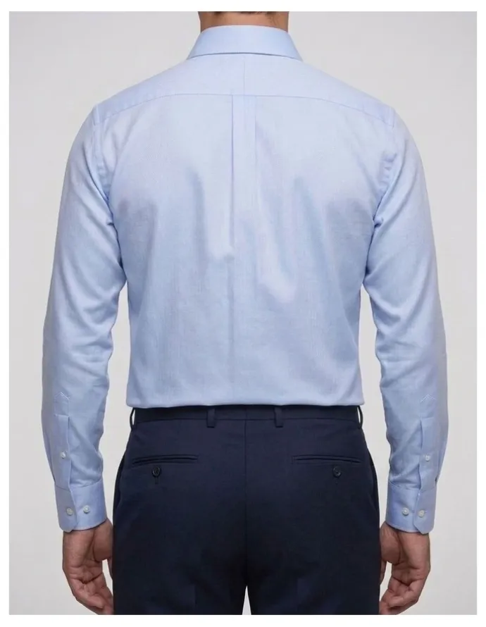 Institchu Asan Blue Herringbone Cotton Shirt
