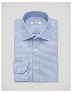 Institchu Austen Blue and White Pincheck Cotton Shirt