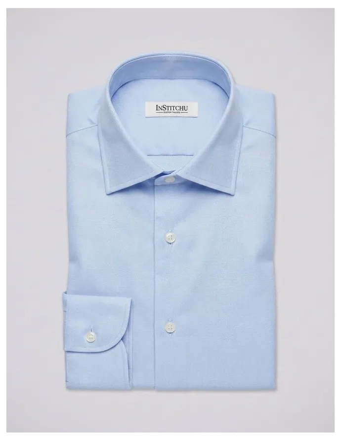 Institchu Carroll Blue Textured Cotton Shirt