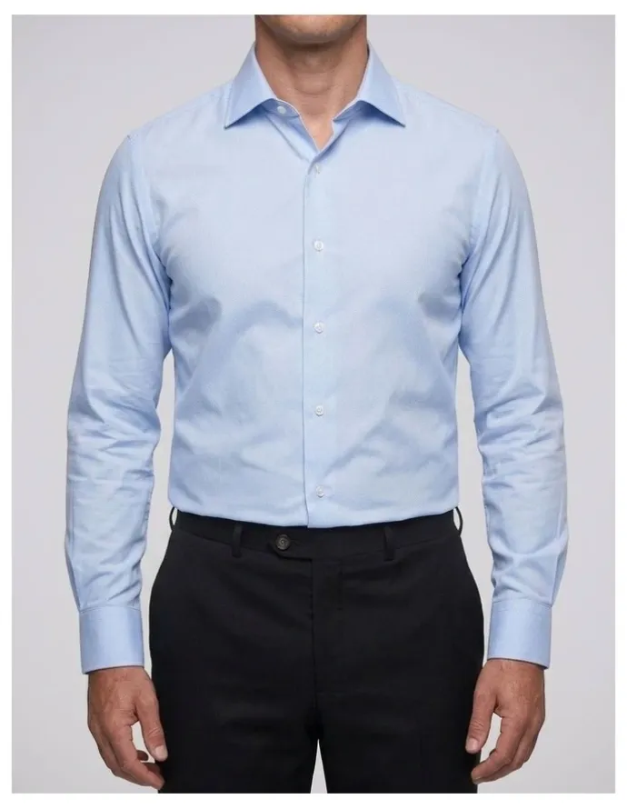 Institchu Carroll Blue Textured Cotton Shirt