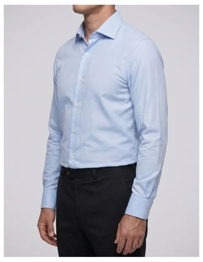 Institchu Carroll Blue Textured Cotton Shirt