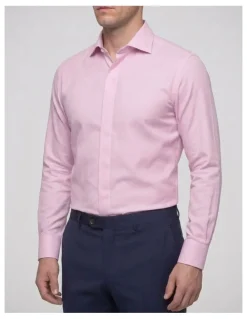 Institchu Cussler Pink Pincheck Cotton Shirt