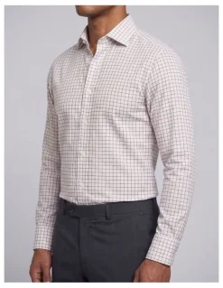 Institchu Dickinson Red Windowpane Cotton Shirt