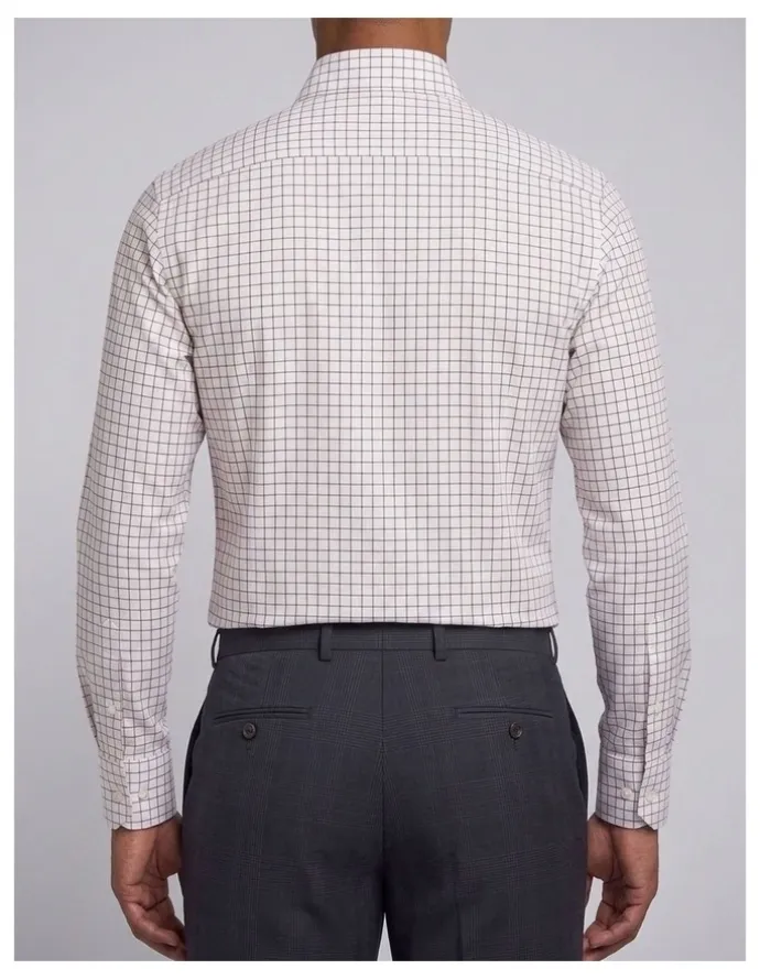 Institchu Dickinson Red Windowpane Cotton Shirt