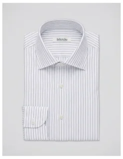 Institchu Gilligan Navy and White Pinstripe Cotton Shirt