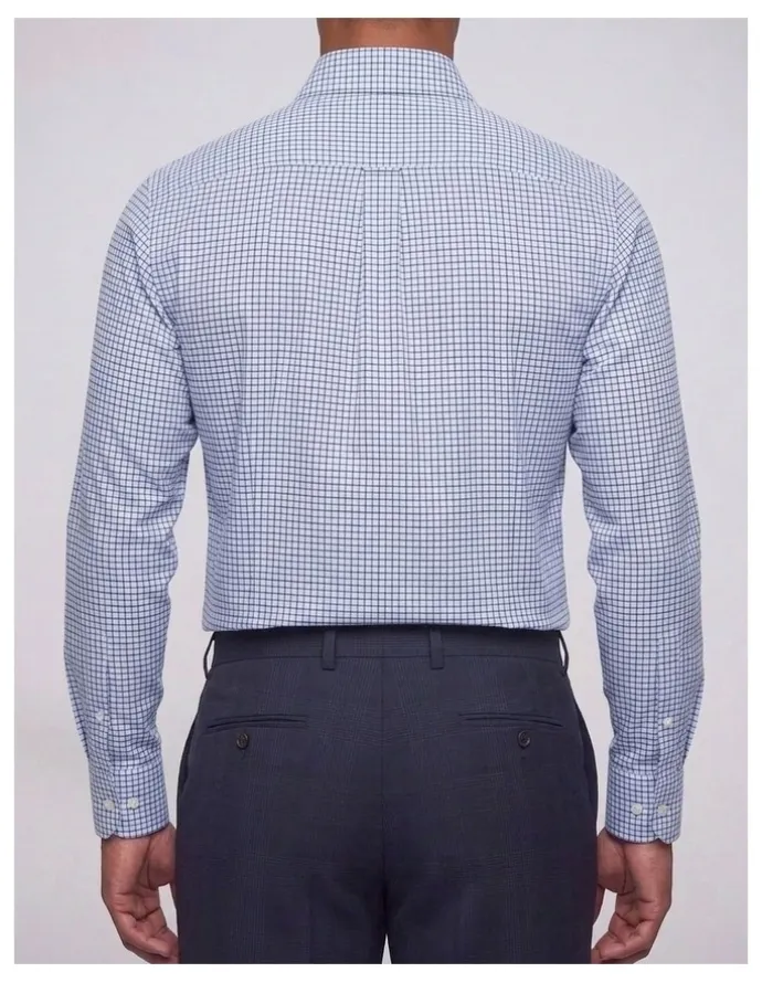 Institchu Lovecraft Blue and Navy Tattersall Cotton Shirt