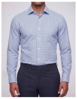 Institchu Lovecraft Blue and Navy Tattersall Cotton Shirt