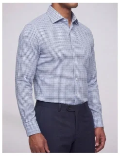 Institchu Lovecraft Blue and Navy Tattersall Cotton Shirt