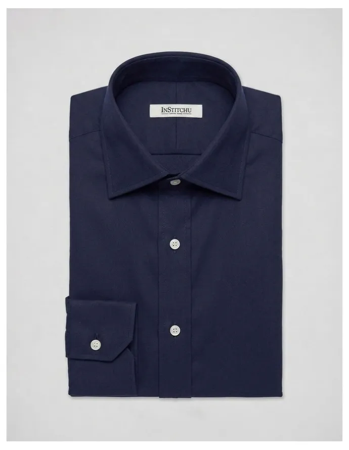 Institchu Marco Navy Twill Cotton Shirt