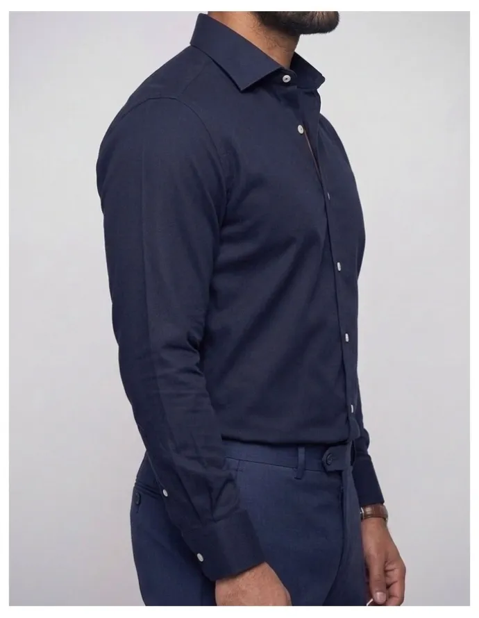Institchu Marco Navy Twill Cotton Shirt