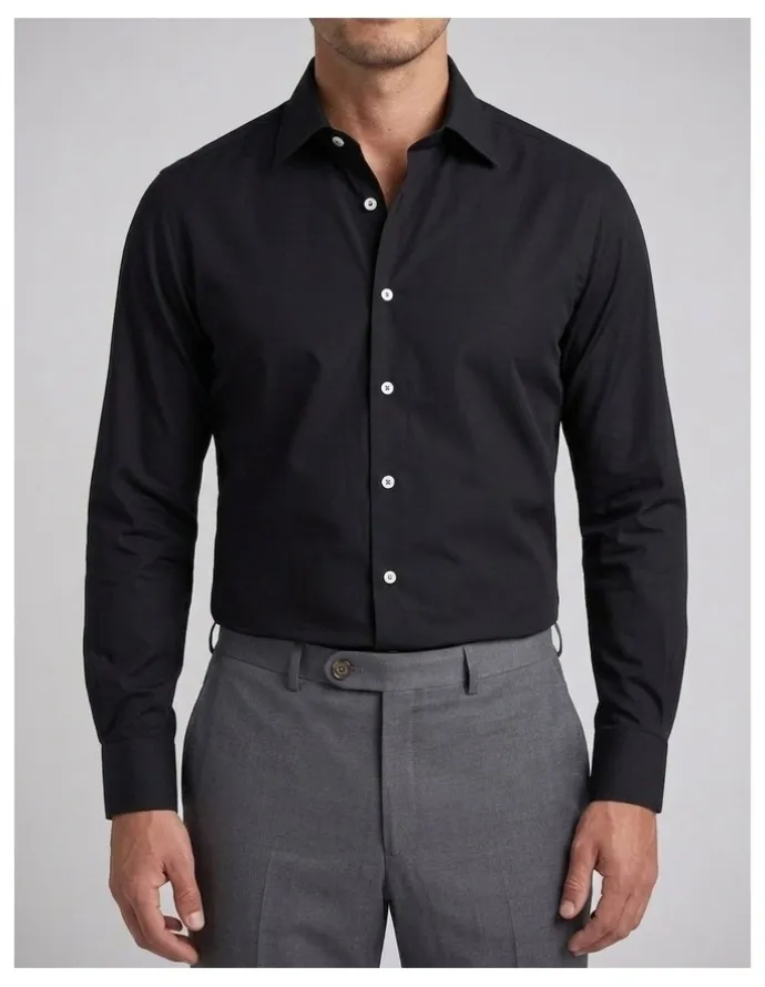 Institchu Marconi Black Cotton Shirt