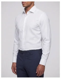 Institchu Shark White Textured Cotton Shirt
