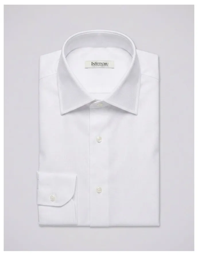Institchu Shark White Textured Cotton Shirt